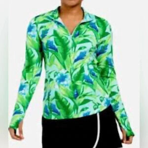 Tommy Bahama Women’s Golf Tennis Full Zip‎ Stretch Sporty Green Jacket Pocket XS